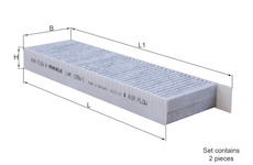 Filtr, vzduch v interiéru KNECHT LAK 1256/1/S