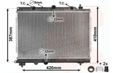 Chladič, chlazení motoru VAN WEZEL 02002153