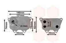 Olejový chladič, motorový olej VAN WEZEL 03013704