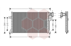 Kondenzátor, klimatizace VAN WEZEL 07005018