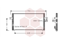 Kondenzátor, klimatizace VAN WEZEL 13005212