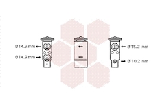 Expanzní ventil, klimatizace VAN WEZEL 17001306