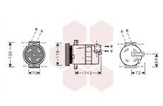 Kompresor, klimatizace VAN WEZEL 1700K086
