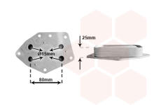 Olejový chladič, motorový olej VAN WEZEL 17013707