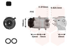 Kompresor, klimatizace VAN WEZEL 1800K415