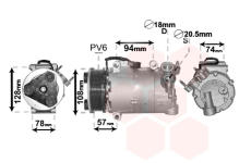 Kompresor, klimatizace VAN WEZEL 1800K482