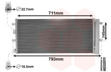 Kondenzátor, klimatizace VAN WEZEL 18015701