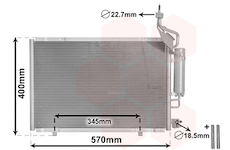 Kondenzátor, klimatizace VAN WEZEL 18015706