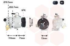 Kompresor, klimatizace VAN WEZEL 1801K707