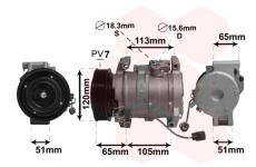 Kompresor, klimatizace VAN WEZEL 2500K289