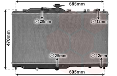 Chladič, chlazení motoru VAN WEZEL 27012702