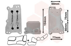 Olejový chladič, motorový olej VAN WEZEL 30003687