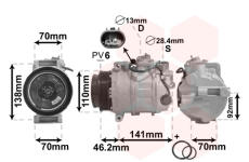 Kompresor, klimatizace VAN WEZEL 3000K091