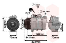 Kompresor, klimatizace VAN WEZEL 3000K277
