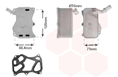Olejový chladič, motorový olej VAN WEZEL 30013727