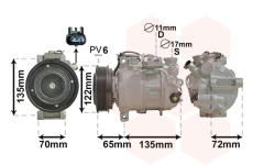 Kompresor, klimatizace VAN WEZEL 3001K705