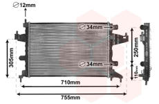 Chladič, chlazení motoru VAN WEZEL 37002303