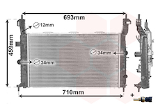 Chladič, chlazení motoru VAN WEZEL 37002582