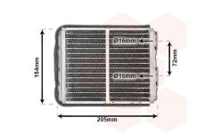 Výměník tepla, vnitřní vytápění VAN WEZEL 37006403