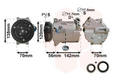 Kompresor, klimatizace VAN WEZEL 3700K313