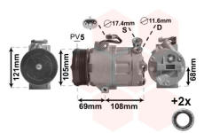 Kompresor, klimatizace VAN WEZEL 3700K316