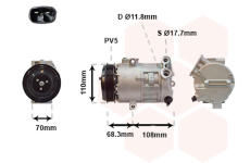 Kompresor, klimatizace VAN WEZEL 3700K418