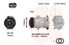 Kompresor, klimatizace VAN WEZEL 3700K419