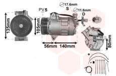 Kompresor, klimatizace VAN WEZEL 3700K428