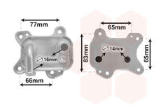 Olejový chladič, motorový olej VAN WEZEL 37013715