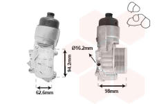 Olejový chladič, motorový olej VAN WEZEL 40013700