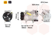 Kompresor, klimatizace VAN WEZEL 4001K701