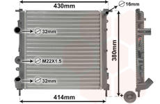 Chladič, chlazení motoru VAN WEZEL 43002261