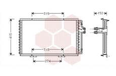 Kondenzátor, klimatizace VAN WEZEL 43005214