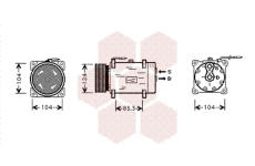 Kompresor, klimatizace VAN WEZEL 4300K244