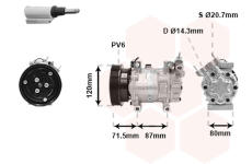 Kompresor, klimatizace VAN WEZEL 4300K281