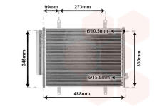 Kondenzátor, klimatizace VAN WEZEL 52015705
