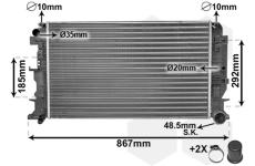 Chladič, chlazení motoru VAN WEZEL 58012735