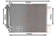 Kondenzátor, klimatizace VAN WEZEL 58005323