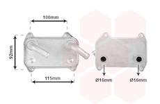 Olejový chladič, motorový olej VAN WEZEL 59003155