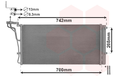 Kondenzátor, klimatizace VAN WEZEL 82005701