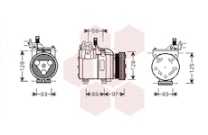 Kompresor, klimatizace VAN WEZEL 8200K093