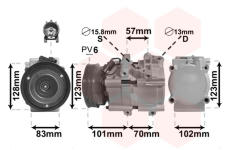 Kompresor, klimatizace VAN WEZEL 8200K209