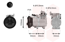 Kompresor, klimatizace VAN WEZEL 8200K250