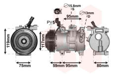 Kompresor, klimatizace VAN WEZEL 8200K319