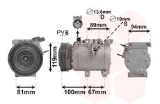 Kompresor, klimatizace VAN WEZEL 8200K341