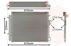 Kondenzátor, klimatizace VAN WEZEL 82015708