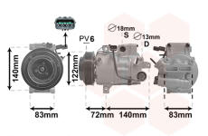 Kompresor, klimatizace VAN WEZEL 8201K705
