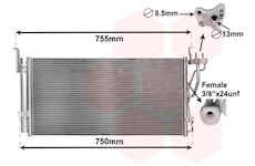 Kondenzátor, klimatizace VAN WEZEL 83005210