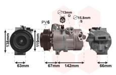 Kompresor, klimatizace VAN WEZEL 8300K216
