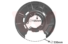 Ochranný plech proti rozstřikování, brzdový kotouč VAN WEZEL 0627373